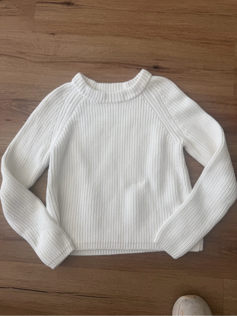 Quince white Ribbed Crewneck Sweater
